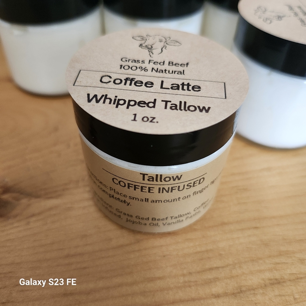 Tallow Whipped Coffee Latte, Beef Tallow, 100% Natural, Coffee Infused